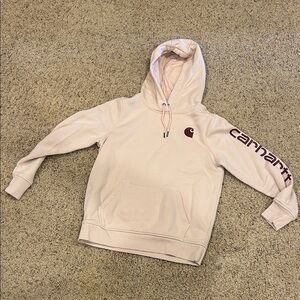 Carhartt Light Pink Hoodie with Maroon Accents